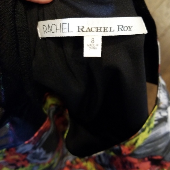 Black Floral Dress mesh cutouts Rachel Roy - Picture 4 of 5